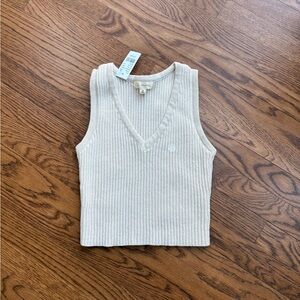PacSun Cream Ribbed Tank Top